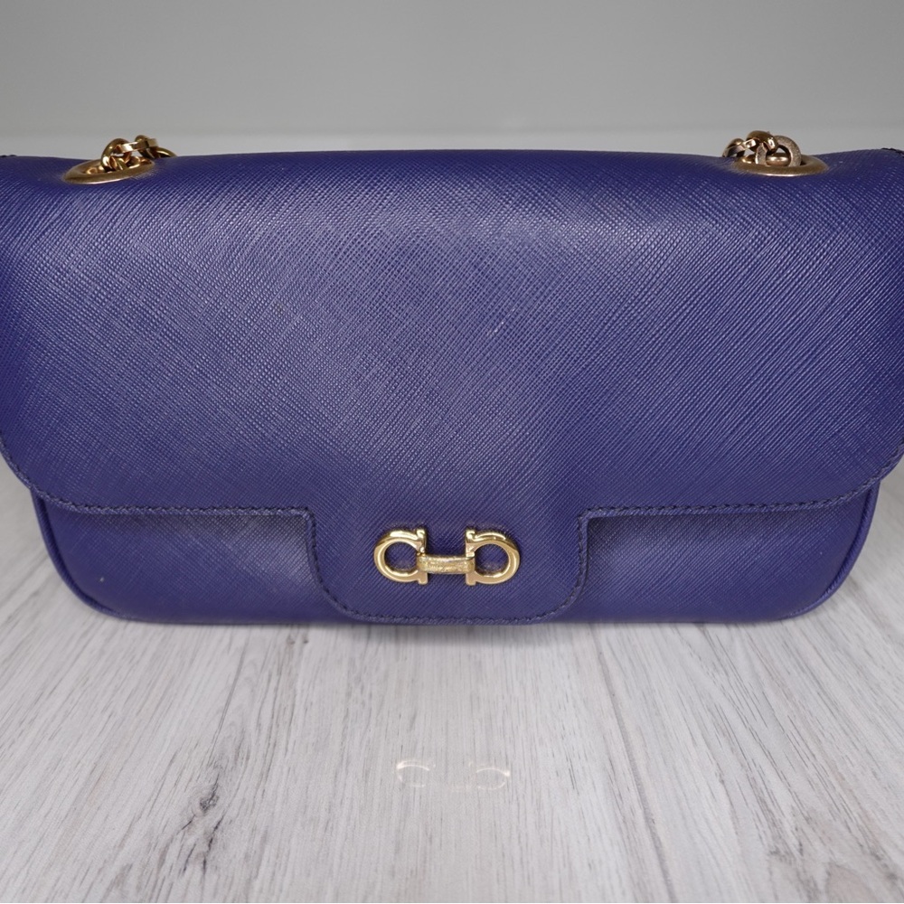 Salvatore Ferragamo Blue Leather Bag